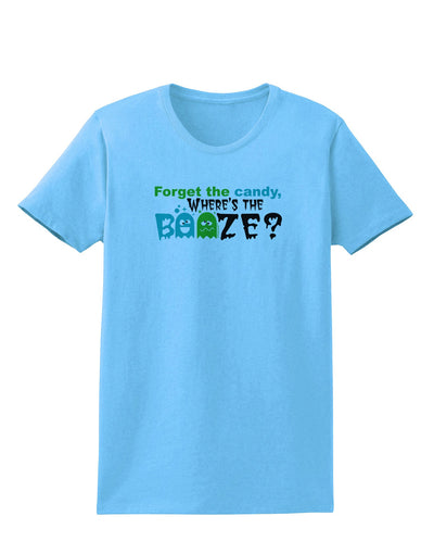 TooLoud Where's The Booze Womens T-Shirt-Womens T-Shirt-TooLoud-Aquatic-Blue-X-Small-Davson Sales