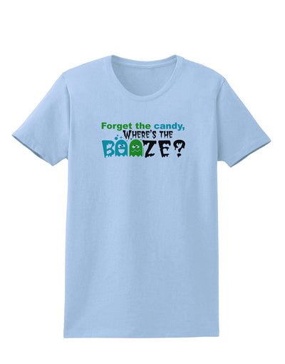 TooLoud Where's The Booze Womens T-Shirt-Womens T-Shirt-TooLoud-Light-Blue-X-Small-Davson Sales