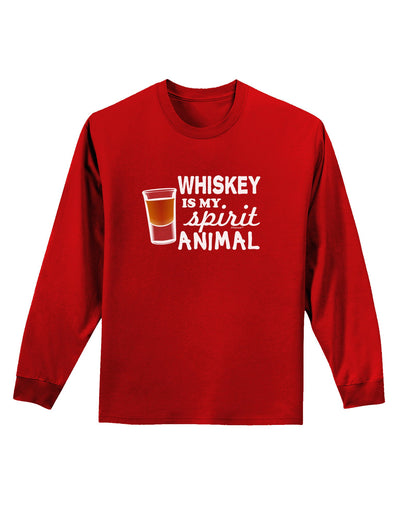 TooLoud Whiskey Is My Spirit Animal Adult Long Sleeve Dark T-Shirt-TooLoud-Red-Small-Davson Sales