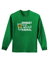 TooLoud Whiskey Is My Spirit Animal Adult Long Sleeve Dark T-Shirt-TooLoud-Kelly-Green-Small-Davson Sales