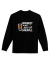 TooLoud Whiskey Is My Spirit Animal Adult Long Sleeve Dark T-Shirt-TooLoud-Black-Small-Davson Sales