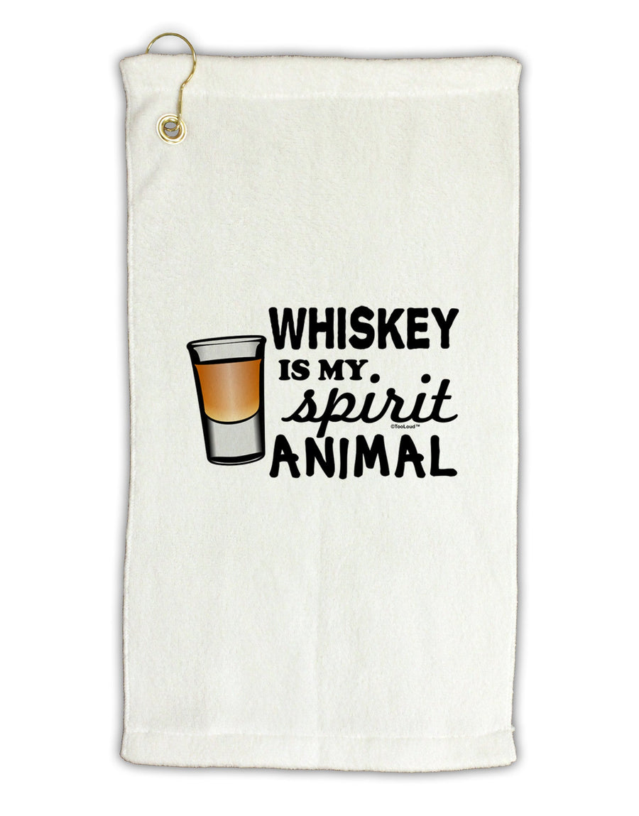 TooLoud Whiskey Is My Spirit Animal Micro Terry Gromet Golf Towel 16 x 25 inch-Golf Towel-TooLoud-White-Davson Sales