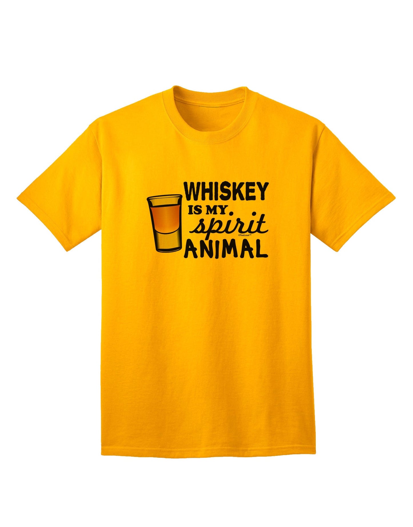TooLoud Whiskey Is My Spirit Animal Premium Adult T-Shirt - Elegantly Crafted for Whiskey Enthusiasts-Mens T-shirts-TooLoud-Gold-Small-Davson Sales