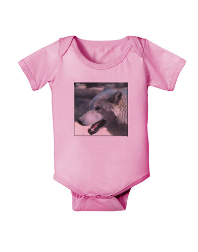 TooLoud White Wolf Face Baby Romper Bodysuit-Baby Romper-TooLoud-Pink-06-Months-Davson Sales