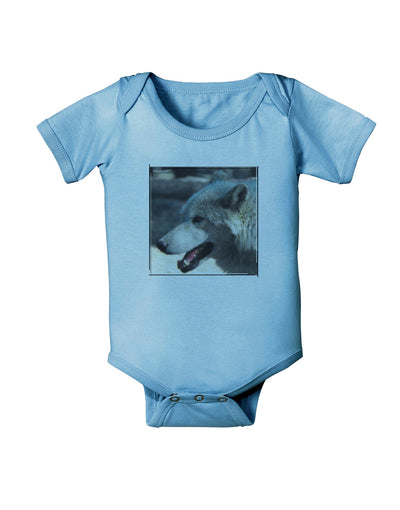 TooLoud White Wolf Face Baby Romper Bodysuit-Baby Romper-TooLoud-LightBlue-06-Months-Davson Sales