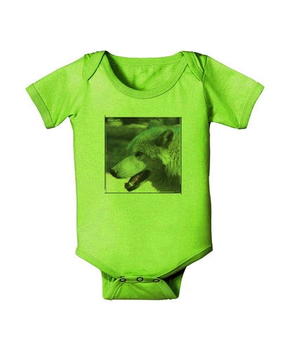 TooLoud White Wolf Face Baby Romper Bodysuit-Baby Romper-TooLoud-Lime-06-Months-Davson Sales