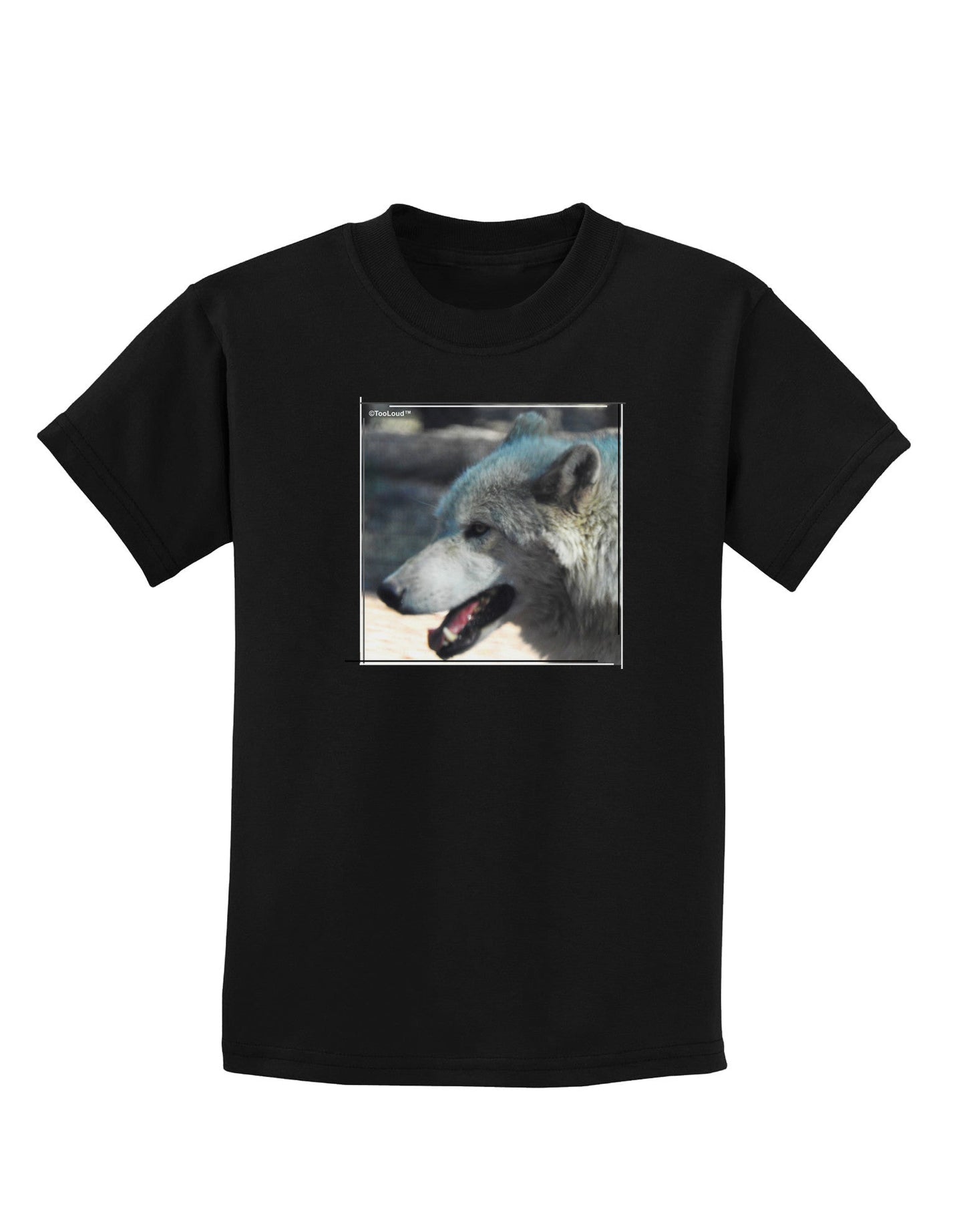 TooLoud White Wolf Face Childrens Dark T-Shirt-Childrens T-Shirt-TooLoud-Black-X-Small-Davson Sales