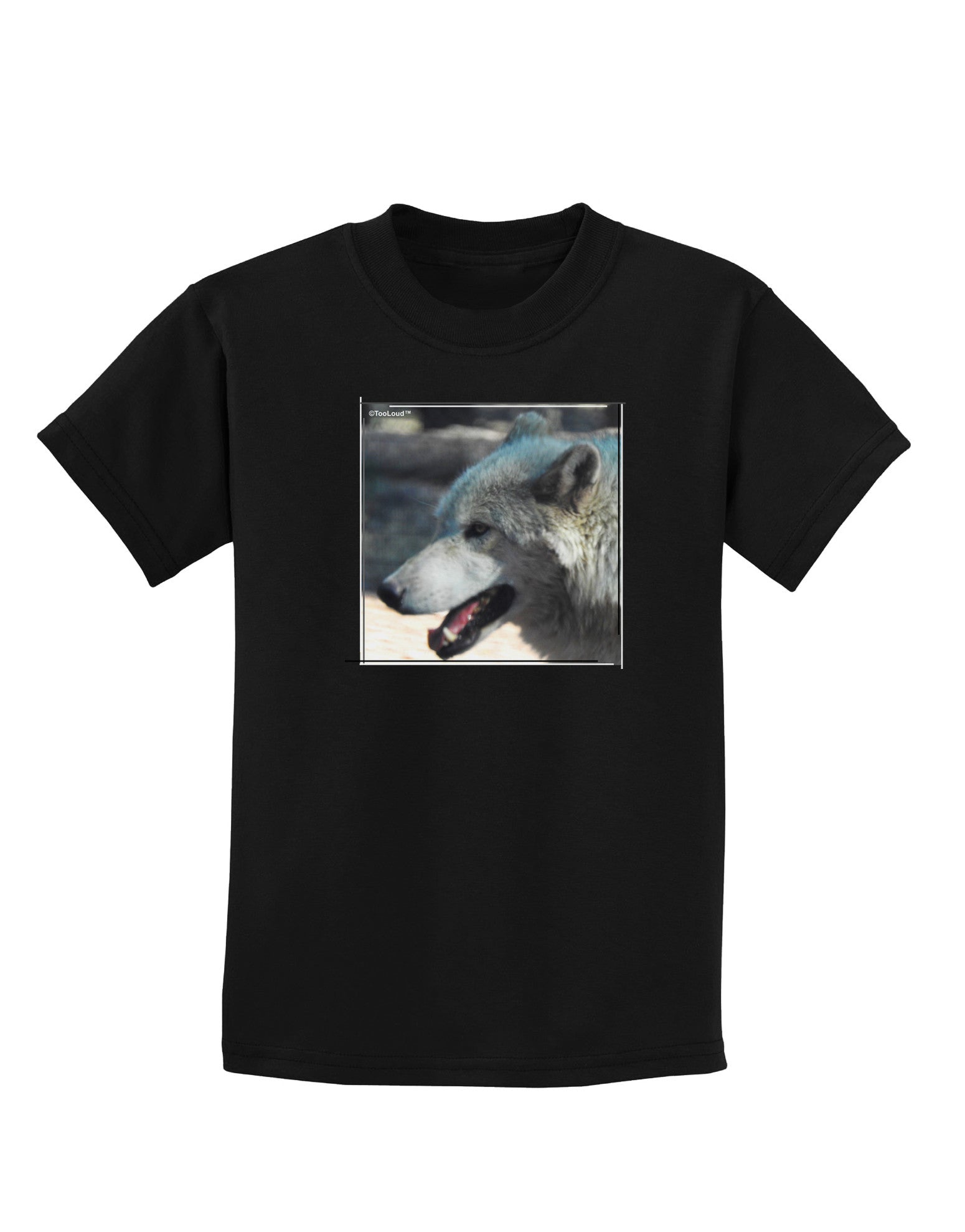 TooLoud White Wolf Face Childrens Dark T-Shirt-Childrens T-Shirt-TooLoud-Black-X-Small-Davson Sales