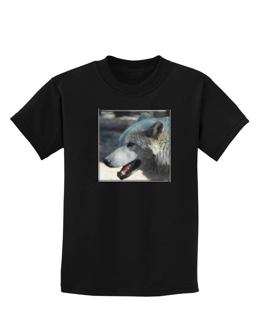 TooLoud White Wolf Face Childrens Dark T-Shirt-Childrens T-Shirt-TooLoud-Black-X-Small-Davson Sales