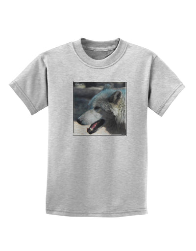 TooLoud White Wolf Face Childrens T-Shirt-Childrens T-Shirt-TooLoud-AshGray-X-Small-Davson Sales