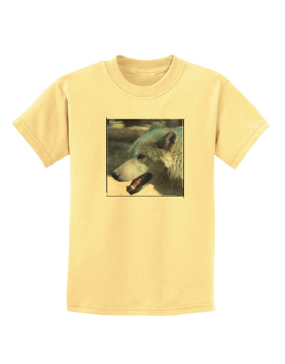 TooLoud White Wolf Face Childrens T-Shirt-Childrens T-Shirt-TooLoud-Daffodil-Yellow-X-Small-Davson Sales