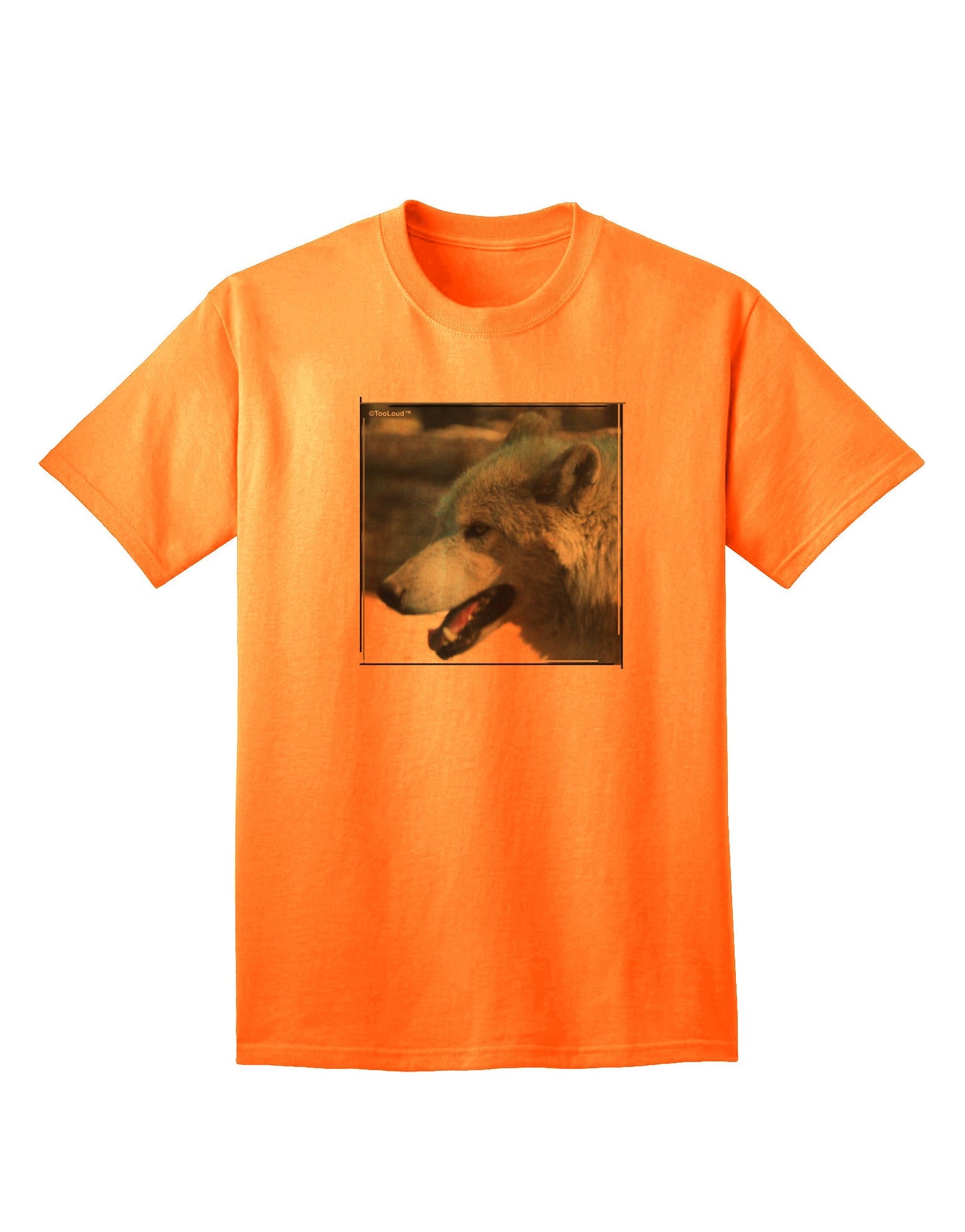 TooLoud White Wolf Face - Premium Adult T-Shirt for Bold Fashion Statements-Mens T-shirts-TooLoud-Neon-Orange-Small-Davson Sales