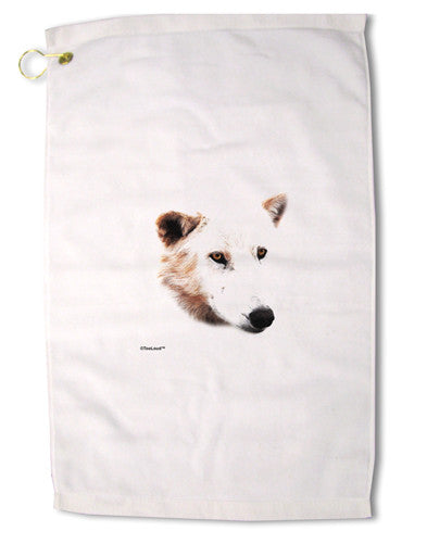 TooLoud White Wolf Head Cutout Premium Cotton Golf Towel - 16 x 25 inch-Golf Towel-TooLoud-16x25"-Davson Sales