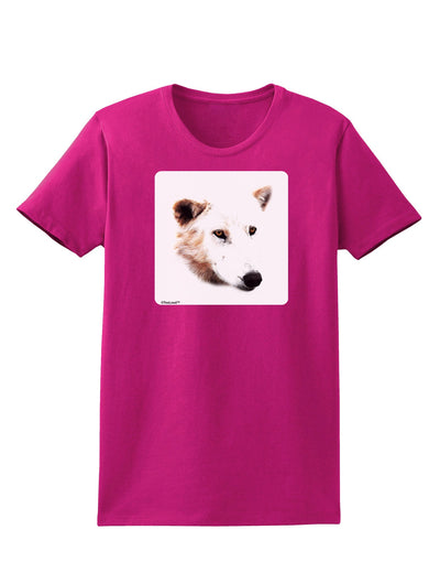 TooLoud White Wolf Head Cutout Womens Dark T-Shirt-Womens T-Shirt-TooLoud-Hot-Pink-Small-Davson Sales