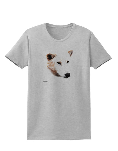 TooLoud White Wolf Head Cutout Womens T-Shirt-Womens T-Shirt-TooLoud-AshGray-X-Small-Davson Sales