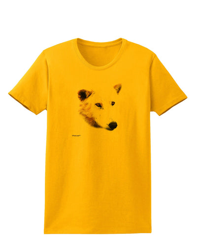 TooLoud White Wolf Head Cutout Womens T-Shirt-Womens T-Shirt-TooLoud-Gold-X-Small-Davson Sales