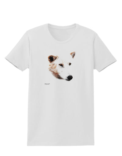 TooLoud White Wolf Head Cutout Womens T-Shirt-Womens T-Shirt-TooLoud-White-X-Small-Davson Sales