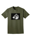 TooLoud White Wolf Moon Adult Dark T-Shirt-Mens T-Shirt-TooLoud-Military-Green-Small-Davson Sales