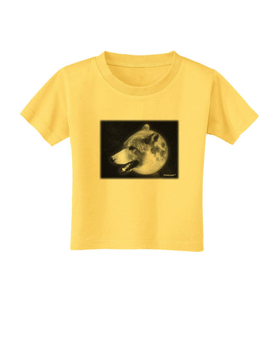 TooLoud White Wolf Moon Toddler T-Shirt-Toddler T-Shirt-TooLoud-Yellow-2T-Davson Sales