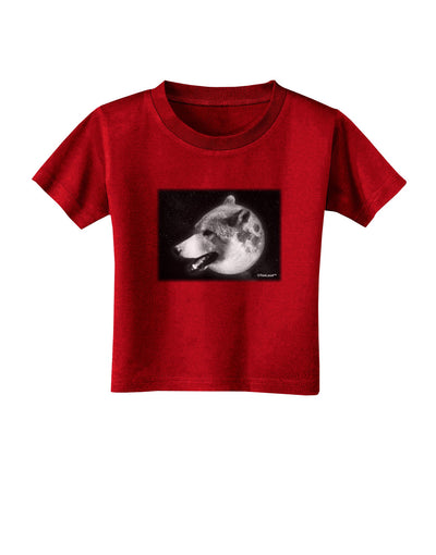 TooLoud White Wolf Moon Toddler T-Shirt Dark-Toddler T-Shirt-TooLoud-Red-2T-Davson Sales