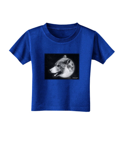 TooLoud White Wolf Moon Toddler T-Shirt Dark-Toddler T-Shirt-TooLoud-Royal-Blue-2T-Davson Sales