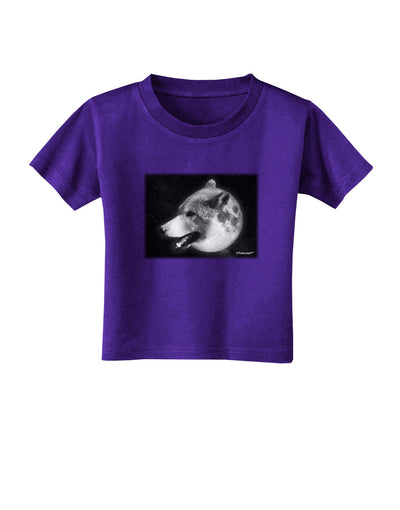 TooLoud White Wolf Moon Toddler T-Shirt Dark-Toddler T-Shirt-TooLoud-Purple-2T-Davson Sales