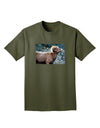 TooLoud Wide Eyed Big Horn Adult Dark T-Shirt-Mens T-Shirt-TooLoud-Military-Green-Small-Davson Sales