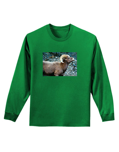 TooLoud Wide Eyed Big Horn Adult Long Sleeve Dark T-Shirt-TooLoud-Kelly-Green-Small-Davson Sales