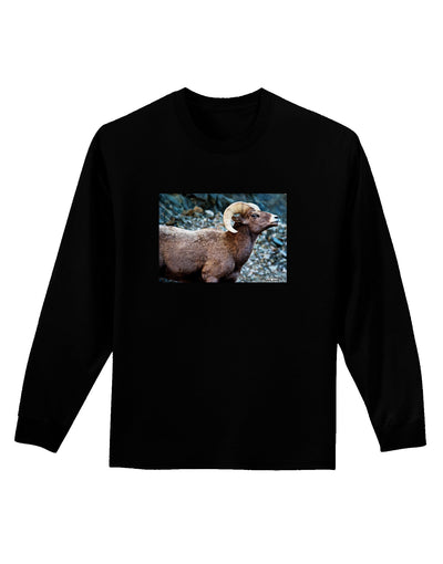 TooLoud Wide Eyed Big Horn Adult Long Sleeve Dark T-Shirt-TooLoud-Black-Small-Davson Sales