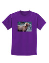 TooLoud Wide Eyed Big Horn Childrens Dark T-Shirt-Childrens T-Shirt-TooLoud-Purple-X-Small-Davson Sales