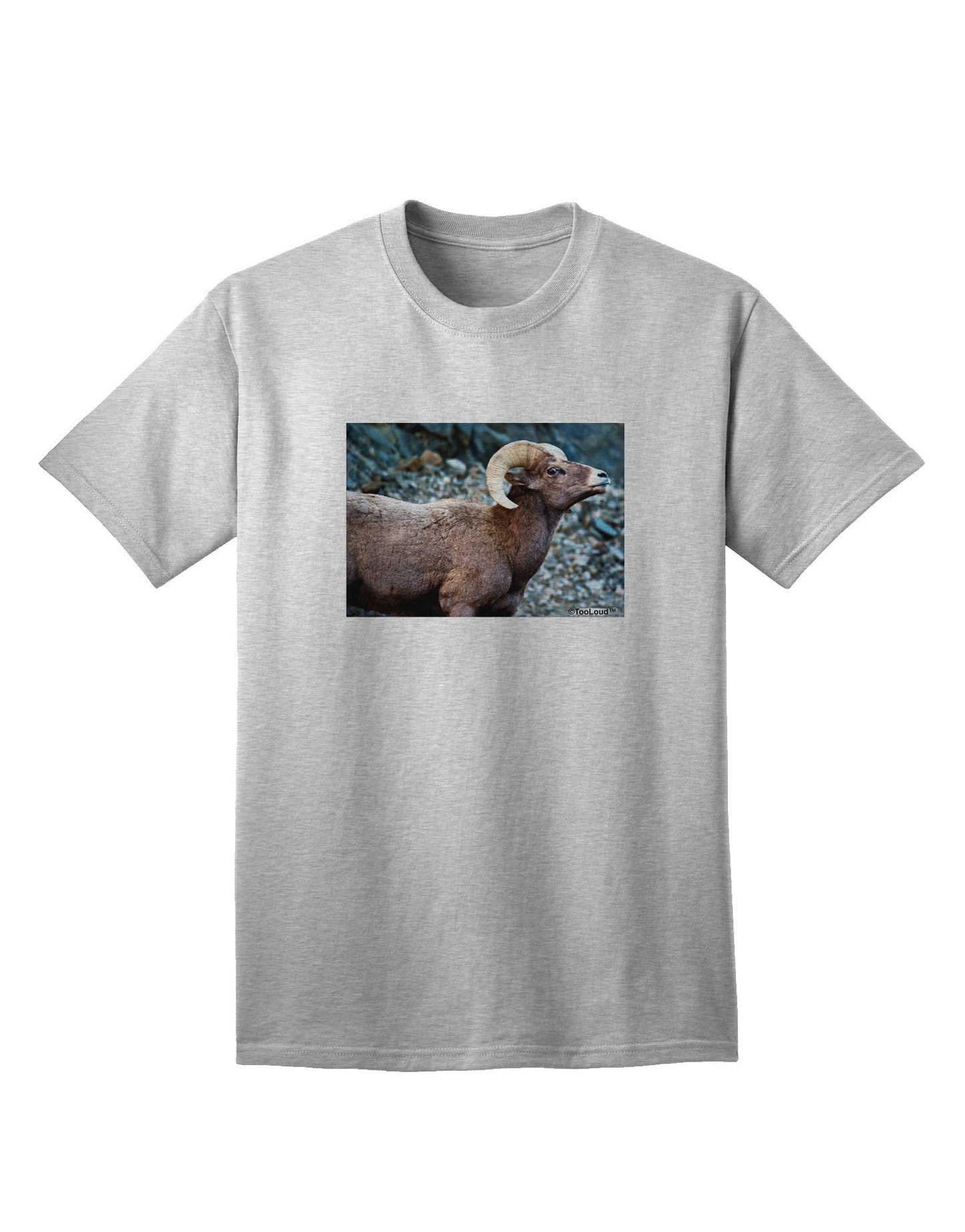 TooLoud Wide Eyed Big Horn: Premium Adult T-Shirt Collection-Mens T-shirts-TooLoud-AshGray-Small-Davson Sales