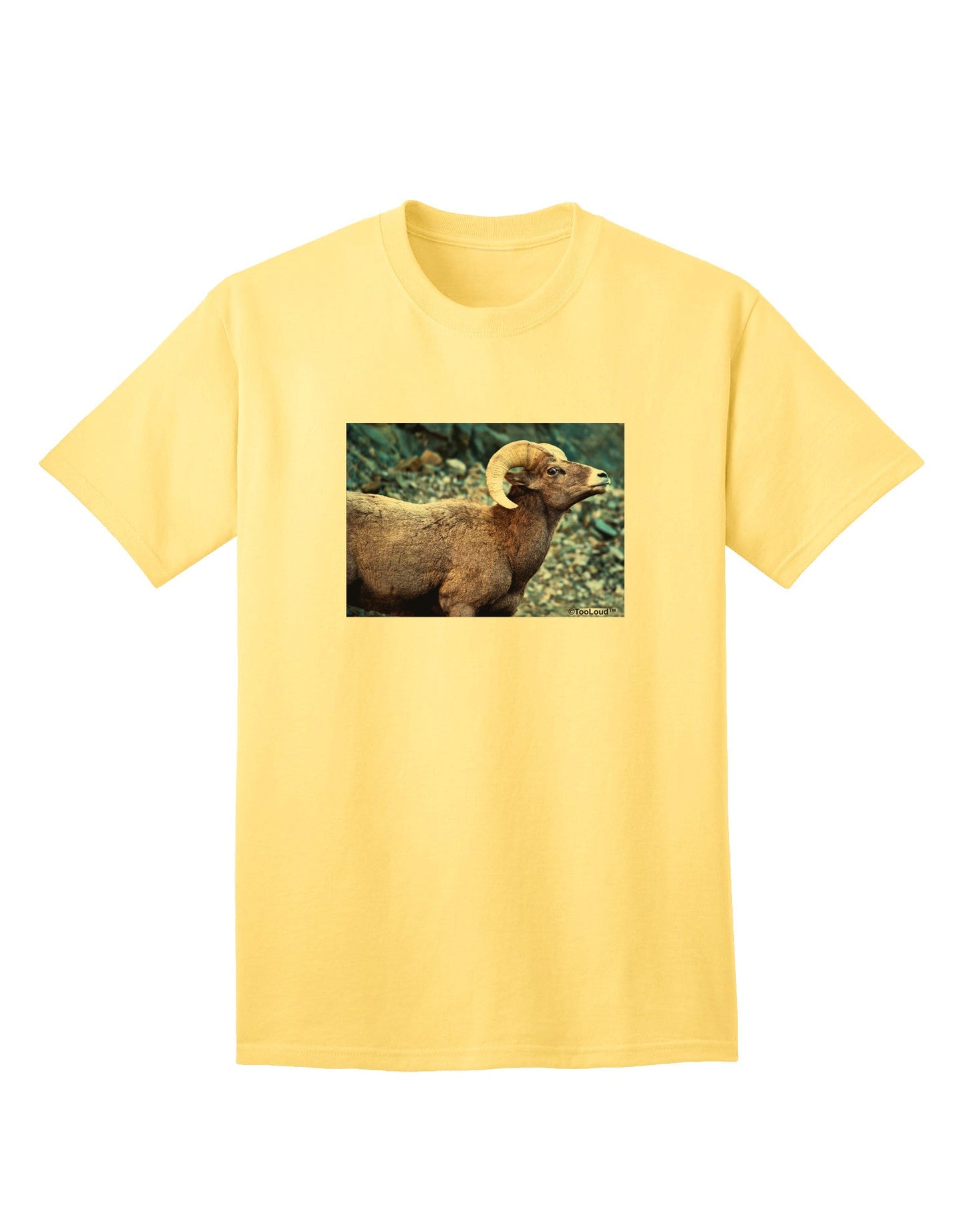 TooLoud Wide Eyed Big Horn: Premium Adult T-Shirt Collection-Mens T-shirts-TooLoud-Yellow-Small-Davson Sales