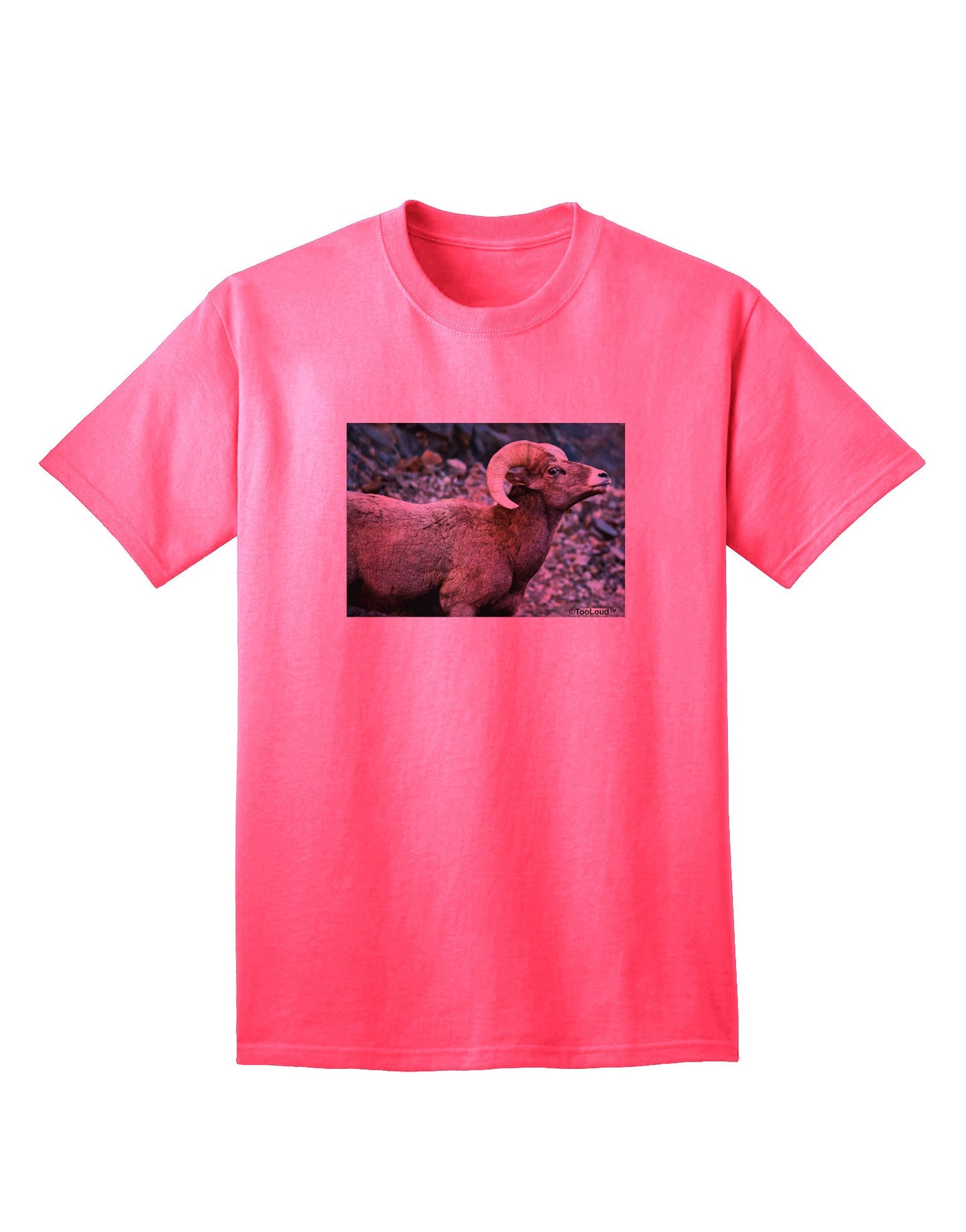 TooLoud Wide Eyed Big Horn: Premium Adult T-Shirt Collection-Mens T-shirts-TooLoud-Neon-Pink-Small-Davson Sales