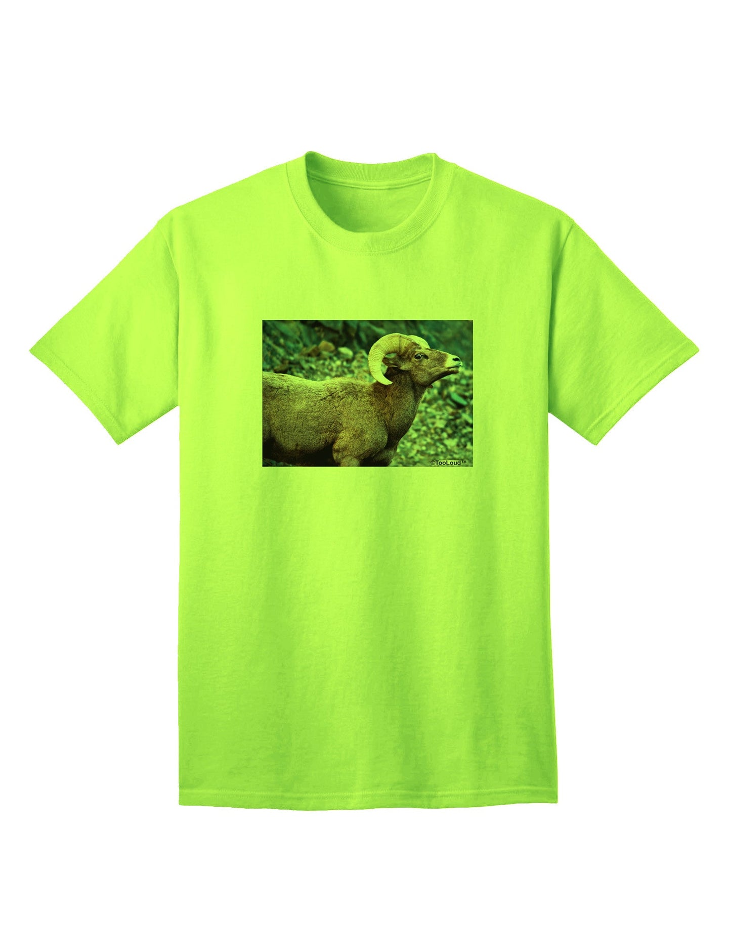 TooLoud Wide Eyed Big Horn: Premium Adult T-Shirt Collection-Mens T-shirts-TooLoud-Neon-Green-Small-Davson Sales