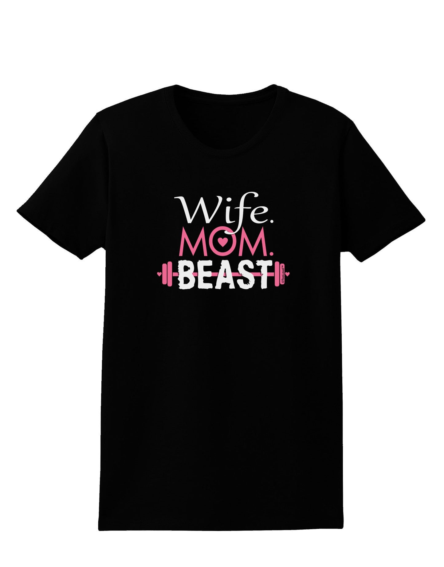 TooLoud Wife Mom Beast Womens Dark T-Shirt-Womens T-Shirt-TooLoud-Black-X-Small-Davson Sales
