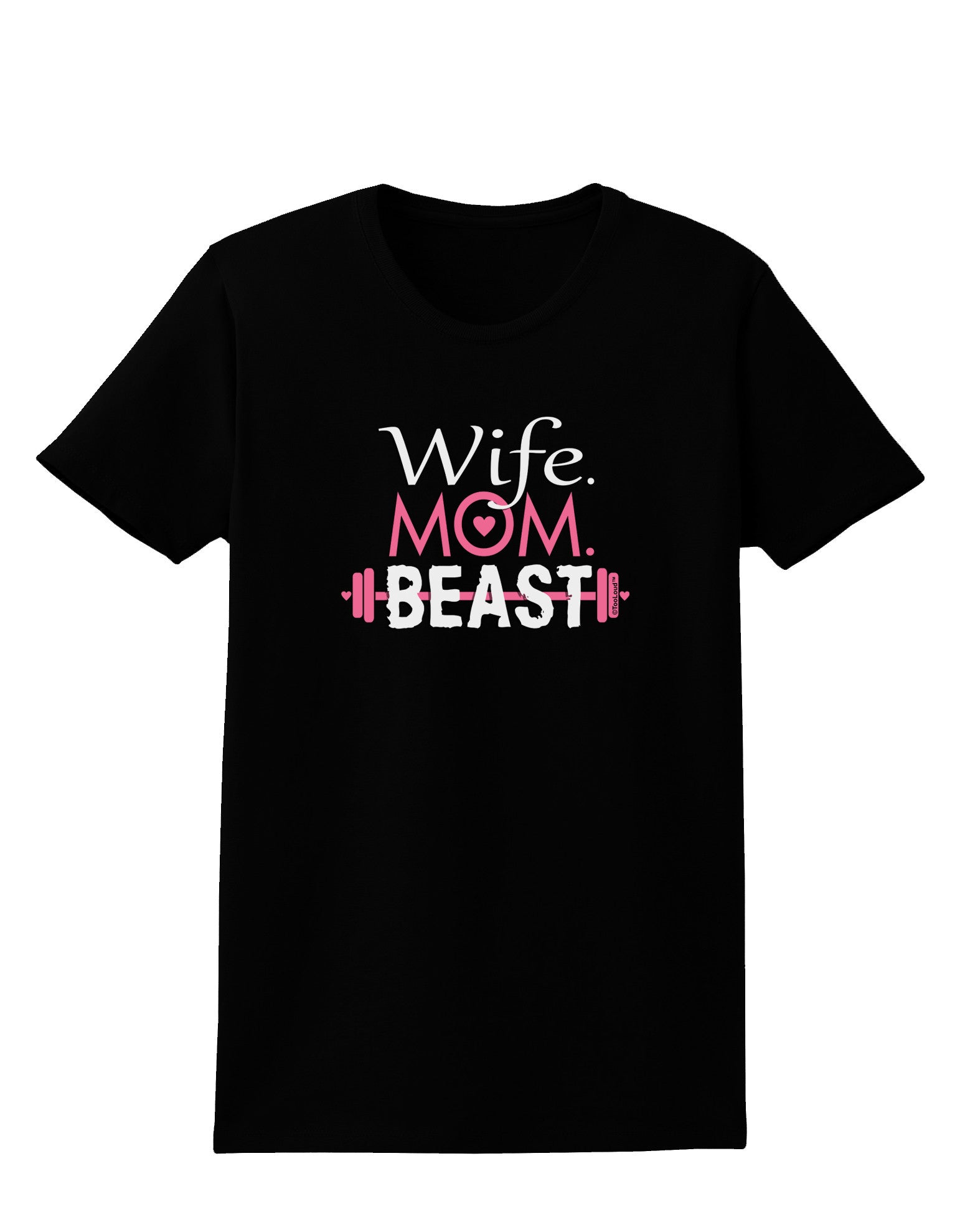 TooLoud Wife Mom Beast Womens Dark T-Shirt-Womens T-Shirt-TooLoud-Black-X-Small-Davson Sales
