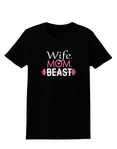 TooLoud Wife Mom Beast Womens Dark T-Shirt-Womens T-Shirt-TooLoud-Black-X-Small-Davson Sales