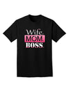 TooLoud Wife Mom Boss Adult Dark T-Shirt-Mens T-Shirt-TooLoud-Black-Small-Davson Sales