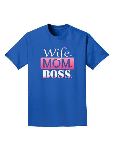 TooLoud Wife Mom Boss Adult Dark T-Shirt-Mens T-Shirt-TooLoud-Royal-Blue-Small-Davson Sales