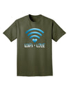 TooLoud Wifi Equals Love Adult Dark T-Shirt-Mens T-Shirt-TooLoud-Military-Green-Small-Davson Sales