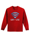 TooLoud Wifi Equals Love Adult Long Sleeve Dark T-Shirt-TooLoud-Red-Small-Davson Sales