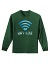 TooLoud Wifi Equals Love Adult Long Sleeve Dark T-Shirt-TooLoud-Dark-Green-Small-Davson Sales