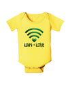 TooLoud Wifi Equals Love Baby Romper Bodysuit-Baby Romper-TooLoud-Yellow-06-Months-Davson Sales