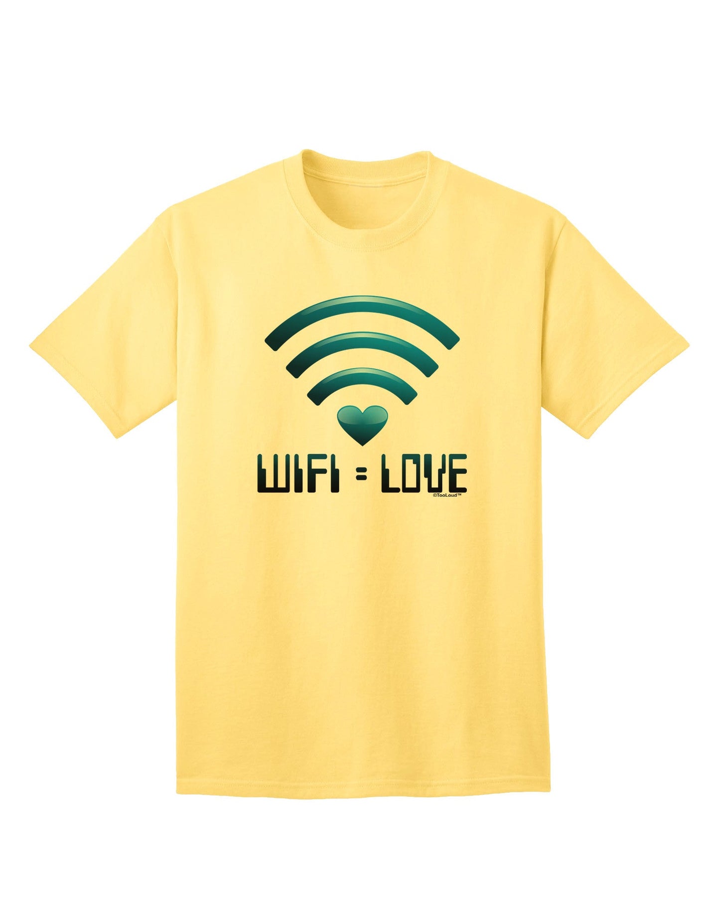 TooLoud Wifi Equals Love - Premium Adult T-Shirt for Tech Enthusiasts-Mens T-shirts-TooLoud-Yellow-Small-Davson Sales