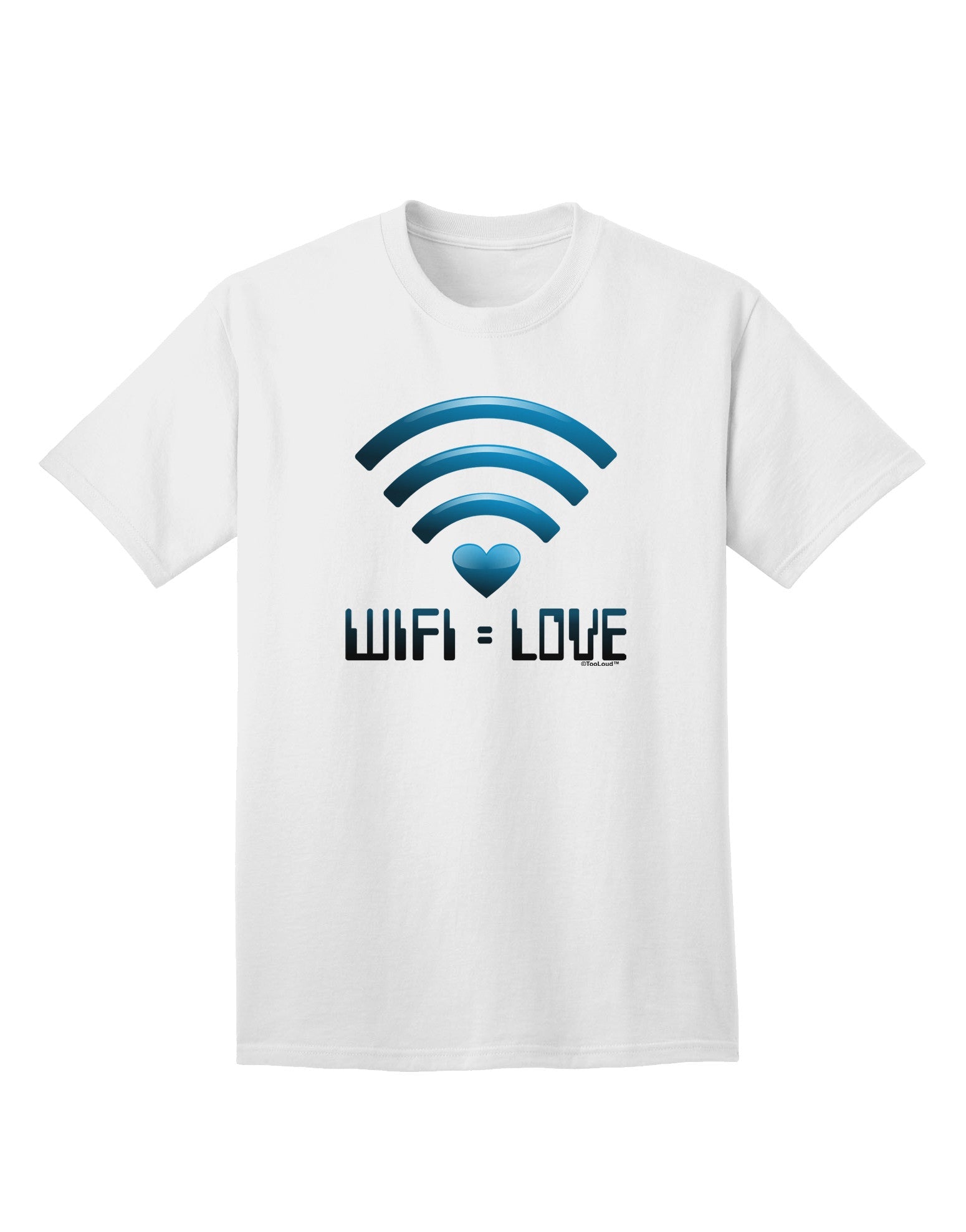 TooLoud Wifi Equals Love - Premium Adult T-Shirt for Tech Enthusiasts-Mens T-shirts-TooLoud-White-Small-Davson Sales