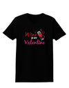 TooLoud Wine Is My Valentine Womens Dark T-Shirt-Womens T-Shirt-TooLoud-Black-X-Small-Davson Sales