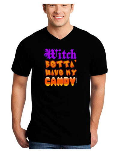 TooLoud Witch Betta Have My Candy Color Adult Dark V-Neck T-Shirt-TooLoud-Black-Small-Davson Sales