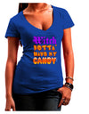 TooLoud Witch Betta Have My Candy Color Juniors V-Neck Dark T-Shirt-Womens V-Neck T-Shirts-TooLoud-Royal-Blue-Juniors Fitted Small-Davson Sales