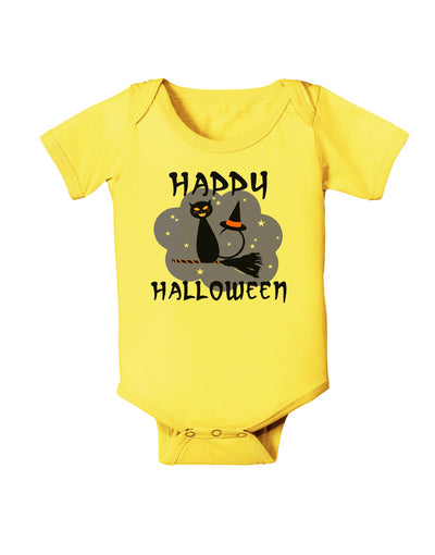 TooLoud Witch Cat Baby Romper Bodysuit-Baby Romper-TooLoud-Yellow-06-Months-Davson Sales