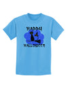 TooLoud Witch Cat Childrens T-Shirt-Childrens T-Shirt-TooLoud-Aquatic-Blue-X-Small-Davson Sales